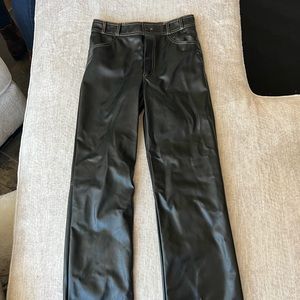 Zara black leather pants